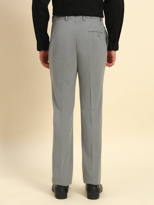 Formal Trouser for Men l Breathable & Soft with Color Fastness Regular Fit Poly Viscose Fabric Solid Pattern Hook & Bar Closure