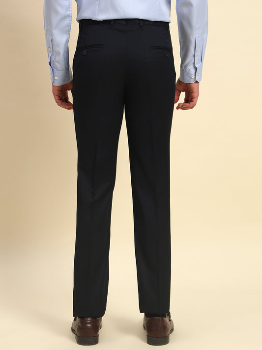 Formal Trouser for Men l Breathable & Soft with Color Fastness Regular Fit Poly Viscose Fabric Solid Pattern Hook & Bar Closure