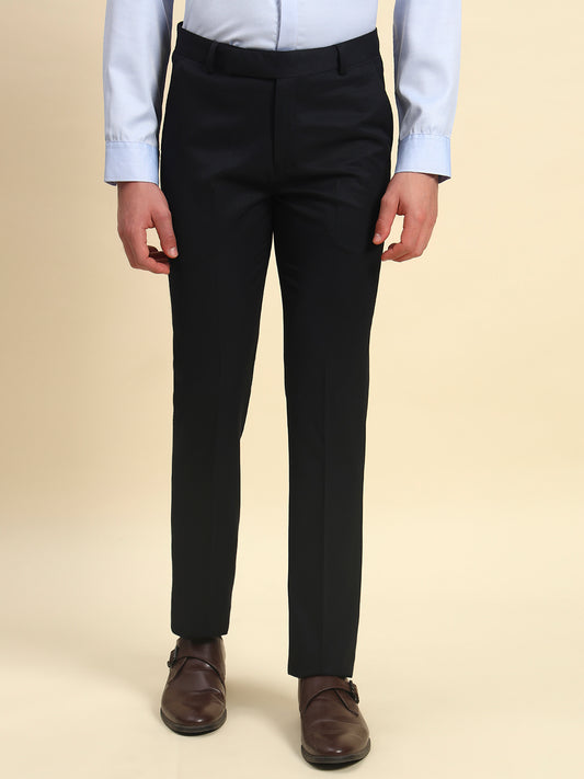 Formal Trouser for Men l Breathable & Soft with Color Fastness Regular Fit Poly Viscose Fabric Solid Pattern Hook & Bar Closure