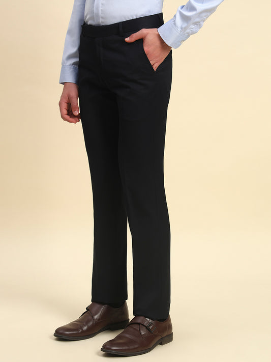 Formal Trouser for Men l Breathable & Soft with Color Fastness Regular Fit Poly Viscose Fabric Solid Pattern Hook & Bar Closure