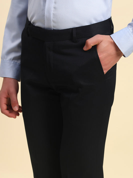 Formal Trouser for Men l Breathable & Soft with Color Fastness Regular Fit Poly Viscose Fabric Solid Pattern Hook & Bar Closure