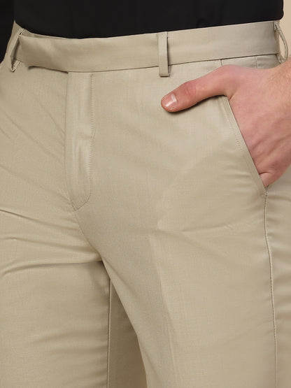 Formal Trouser for Men | Breathable & Soft with Color Fastness Regular Fit Terry Rayon Fabric Solid Pattern Hook & Bar Closure