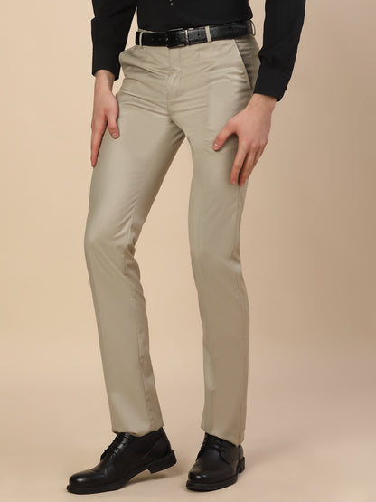 Formal Trouser for Men | Breathable & Soft with Color Fastness Regular Fit Terry Rayon Fabric Solid Pattern Hook & Bar Closure