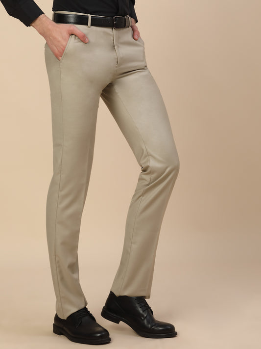 Formal Trouser for Men | Breathable & Soft with Color Fastness Regular Fit Terry Rayon Fabric Solid Pattern Hook & Bar Closure