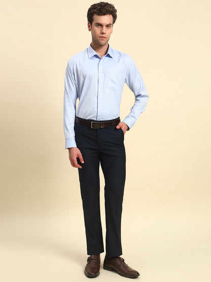 Formal Trouser for Men | Breathable & Soft with Color Fastness Regular Fit Terry Rayon Fabric Solid Pattern Hook & Bar Closure