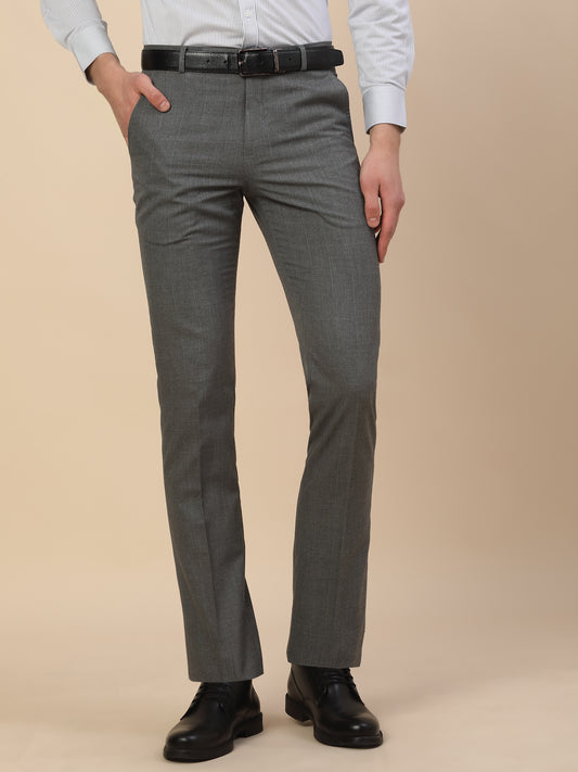 Formal Trouser for Men | Breathable & Soft with Color Fastness Regular Fit Poly Viscose Fabric Check Pattern Hook & Bar Closure