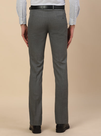 Formal Trouser for Men | Breathable & Soft with Color Fastness Regular Fit Poly Viscose Fabric Check Pattern Hook & Bar Closure