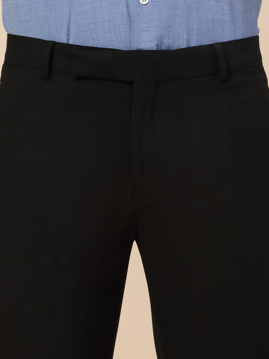 Formal Trouser for Men | Breathable & Soft with Color Fastness Regular Fit Poly Viscose Fabric Solid Pattern Hook & Bar Closure