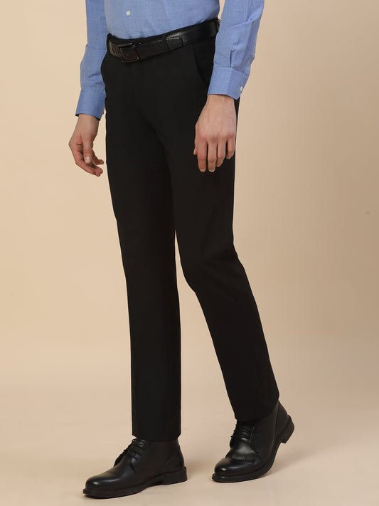 Formal Trouser for Men | Breathable & Soft with Color Fastness Regular Fit Poly Viscose Fabric Solid Pattern Hook & Bar Closure