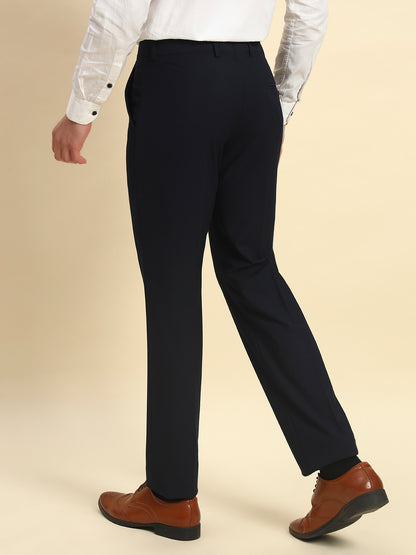 Formal Trouser for Men l Breathable & Soft with Color Fastness Regular Fit Poly Viscose Fabric Solid Pattern Hook & Bar Closure