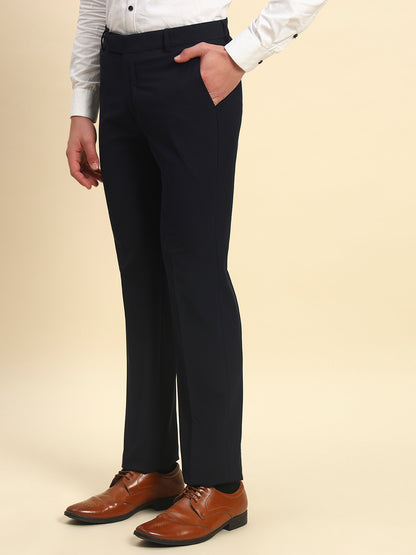 Formal Trouser for Men l Breathable & Soft with Color Fastness Regular Fit Poly Viscose Fabric Solid Pattern Hook & Bar Closure