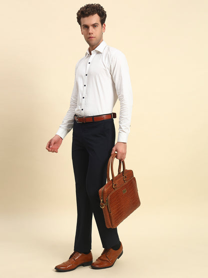 Formal Trouser for Men l Breathable & Soft with Color Fastness Regular Fit Poly Viscose Fabric Solid Pattern Hook & Bar Closure