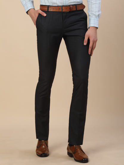 Formal Trouser for Men | Breathable & Soft with Color Fastness Regular Fit Terry Rayon Fabric Self Design Pattern Button Closure