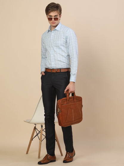 Formal Trouser for Men | Breathable & Soft with Color Fastness Regular Fit Terry Rayon Fabric Self Design Pattern Button Closure