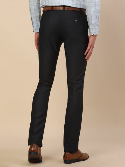 Formal Trouser for Men | Breathable & Soft with Color Fastness Regular Fit Terry Rayon Fabric Self Design Pattern Button Closure