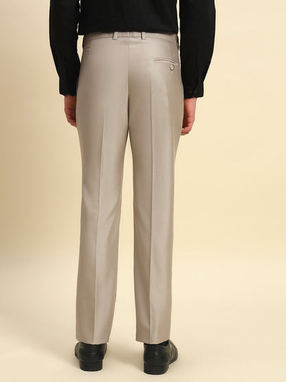 Formal Trouser for Men l Breathable & Soft with Color Fastness Regular Fit Terry Rayon Fabric Solid Pattern Button Closure