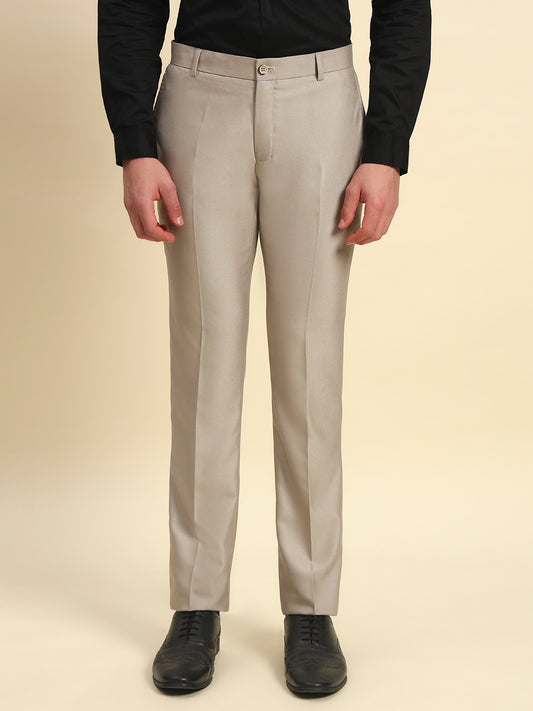 Formal Trouser for Men l Breathable & Soft with Color Fastness Regular Fit Terry Rayon Fabric Solid Pattern Button Closure