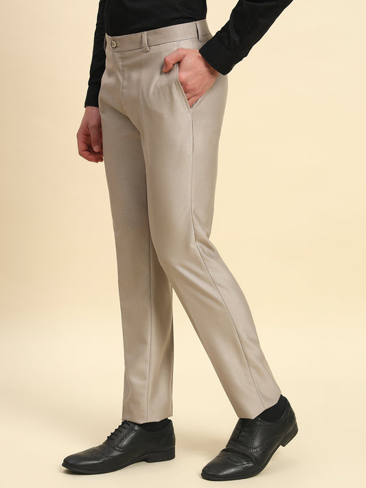 Formal Trouser for Men l Breathable & Soft with Color Fastness Regular Fit Terry Rayon Fabric Solid Pattern Button Closure