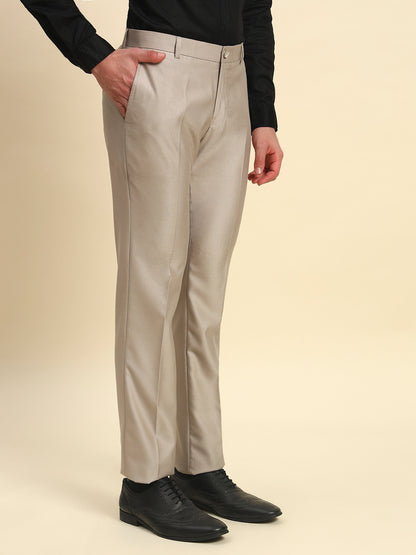 Formal Trouser for Men l Breathable & Soft with Color Fastness Regular Fit Terry Rayon Fabric Solid Pattern Button Closure