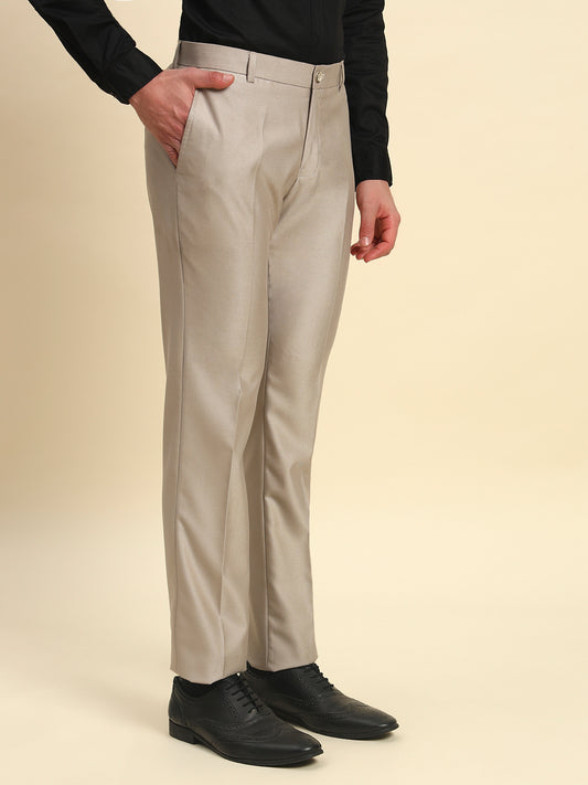 Formal Trouser for Men l Breathable & Soft with Color Fastness Regular Fit Terry Rayon Fabric Solid Pattern Button Closure