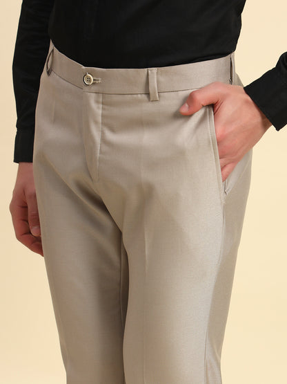 Formal Trouser for Men l Breathable & Soft with Color Fastness Regular Fit Terry Rayon Fabric Solid Pattern Button Closure