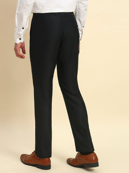 Formal Trouser for Men l Breathable & Soft with Color Fastness Regular Fit Terry Rayon Fabric Solid Pattern Button Closure