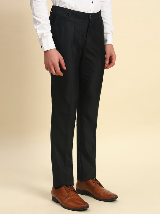 Formal Trouser for Men l Breathable & Soft with Color Fastness Regular Fit Terry Rayon Fabric Solid Pattern Button Closure
