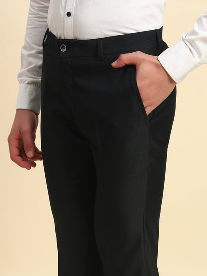 Formal Trouser for Men l Breathable & Soft with Color Fastness Regular Fit Terry Rayon Fabric Solid Pattern Button Closure