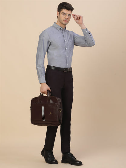 Formal Trouser for Men | Breathable & Soft with Color Fastness Regular Fit Terry Rayon Fabric Self Design Pattern Button Closure