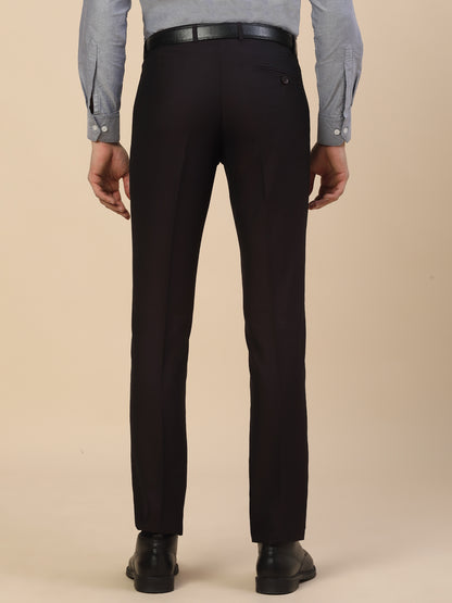 Formal Trouser for Men | Breathable & Soft with Color Fastness Regular Fit Terry Rayon Fabric Self Design Pattern Button Closure