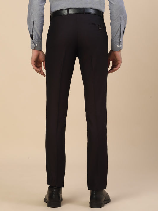 Formal Trouser for Men | Breathable & Soft with Color Fastness Regular Fit Terry Rayon Fabric Self Design Pattern Button Closure