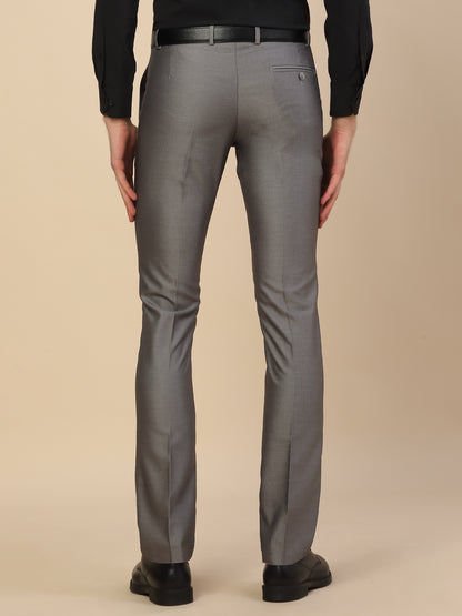 Formal Trouser for Men | Breathable & Soft with Color Fastness Regular Fit Terry Rayon Fabric Self Design Pattern Button Closure