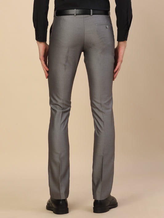 Formal Trouser for Men | Breathable & Soft with Color Fastness Regular Fit Terry Rayon Fabric Self Design Pattern Button Closure