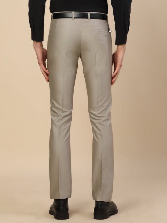 Formal Trouser for Men | Breathable & Soft with Color Fastness Regular Fit Terry Rayon Fabric Self Design Pattern Button Closure