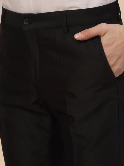 Formal Trouser for Men | Breathable & Soft with Color Fastness Regular Fit Terry Rayon Fabric Solid Pattern Button Closure