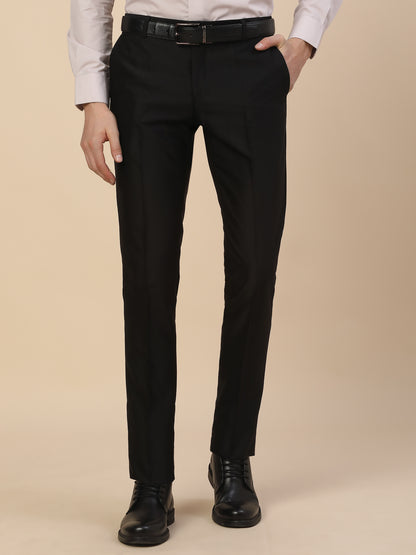 Formal Trouser for Men | Breathable & Soft with Color Fastness Regular Fit Terry Rayon Fabric Solid Pattern Button Closure