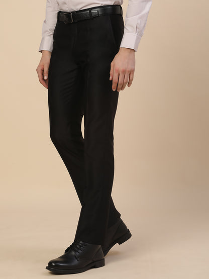 Formal Trouser for Men | Breathable & Soft with Color Fastness Regular Fit Terry Rayon Fabric Solid Pattern Button Closure