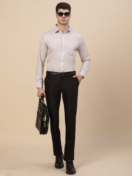 Formal Trouser for Men | Breathable & Soft with Color Fastness Regular Fit Terry Rayon Fabric Solid Pattern Button Closure