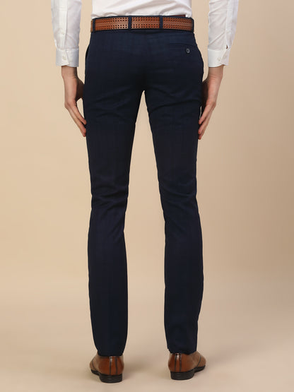 Formal Trouser for Men | Breathable & Soft with Color Fastness Regular Fit Terry Rayon Fabric Self Design Pattern Button Closure