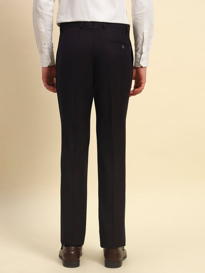 Formal Trouser for Men l Breathable & Soft with Color Fastness Regular Fit Terry Rayon Fabric Checkered Pattern Button Closure