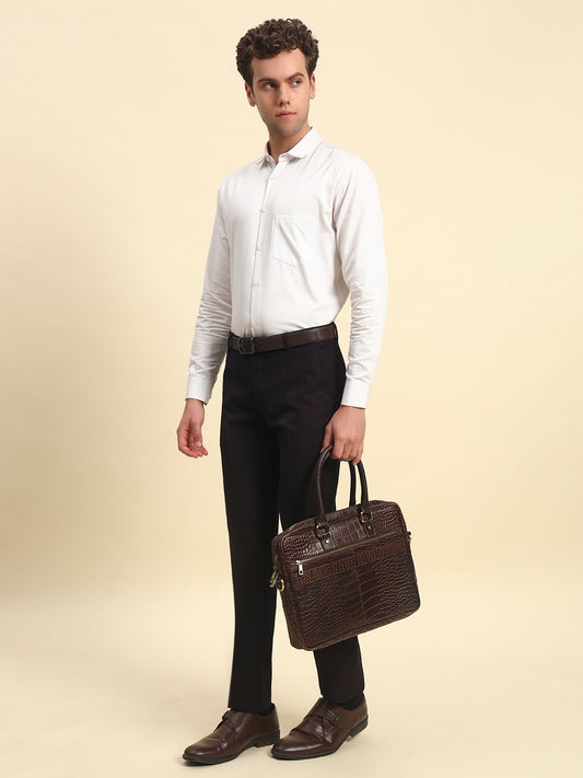 Formal Trouser for Men l Breathable & Soft with Color Fastness Regular Fit Terry Rayon Fabric Checkered Pattern Button Closure