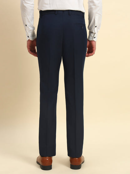 Formal Trouser for Men l Breathable & Soft with Color Fastness Regular Fit Terry Rayon Fabric Self Design Pattern Button Closure