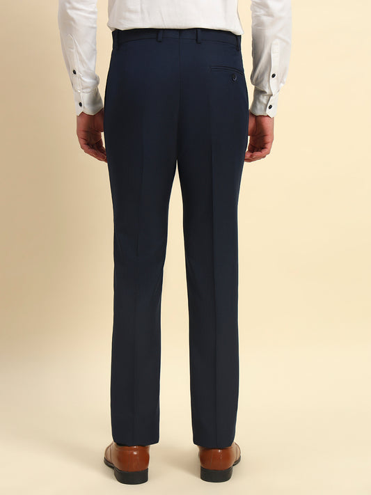 Formal Trouser for Men l Breathable & Soft with Color Fastness Regular Fit Terry Rayon Fabric Self Design Pattern Button Closure