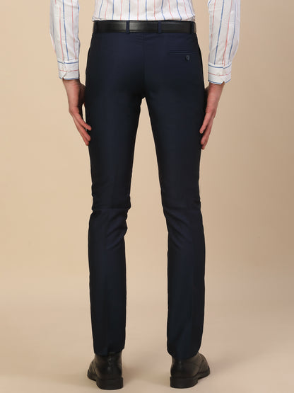 Formal Trouser for Men | Breathable & Soft with Color Fastness Regular Fit Terry Rayon Fabric Self Design Pattern Button Closure