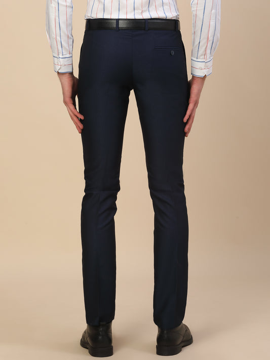 Formal Trouser for Men | Breathable & Soft with Color Fastness Regular Fit Terry Rayon Fabric Self Design Pattern Button Closure