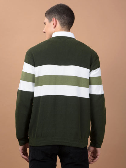 Men's Green Solid Full Sleeve Sweater