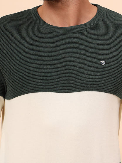 Sweater for Men | Winter Wear Cotton Fabric Pull-On Closure Round Neck Regular Fit Striped Pattern
