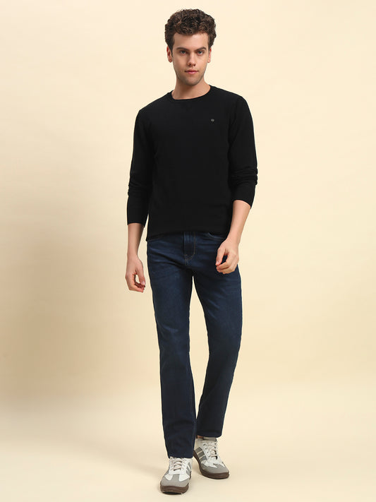 Sweatshirt for Men | Winter Wear Fleece Fabric Pull-On Closure Round Neck Regular Fit Printed Pattern