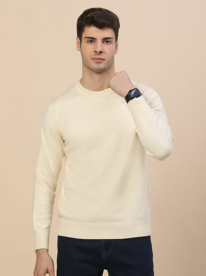 Sweater for Men | Winter Wear Fancy Fabric Pull-On Closure Round Neck Regular Fit Solid Pattern