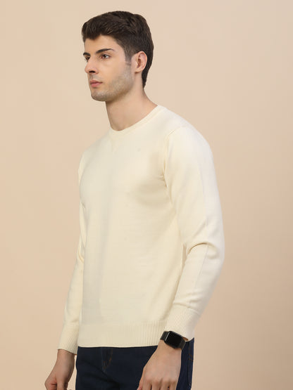 Sweater for Men | Winter Wear Fancy Fabric Pull-On Closure Round Neck Regular Fit Solid Pattern
